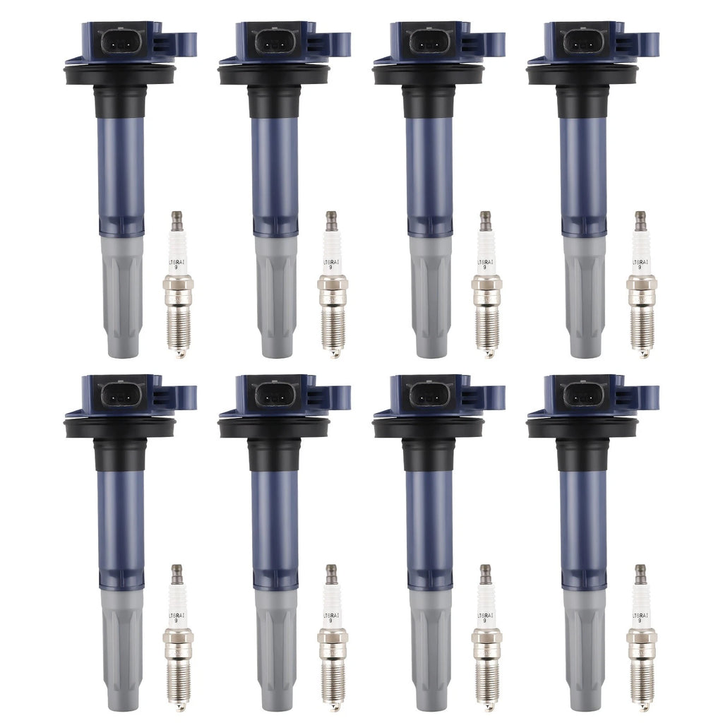 Pack of 8 Ignition Coils + Spark Plugs for Ford F-150, Mustang V8 5.0L (2011–2016) UF622