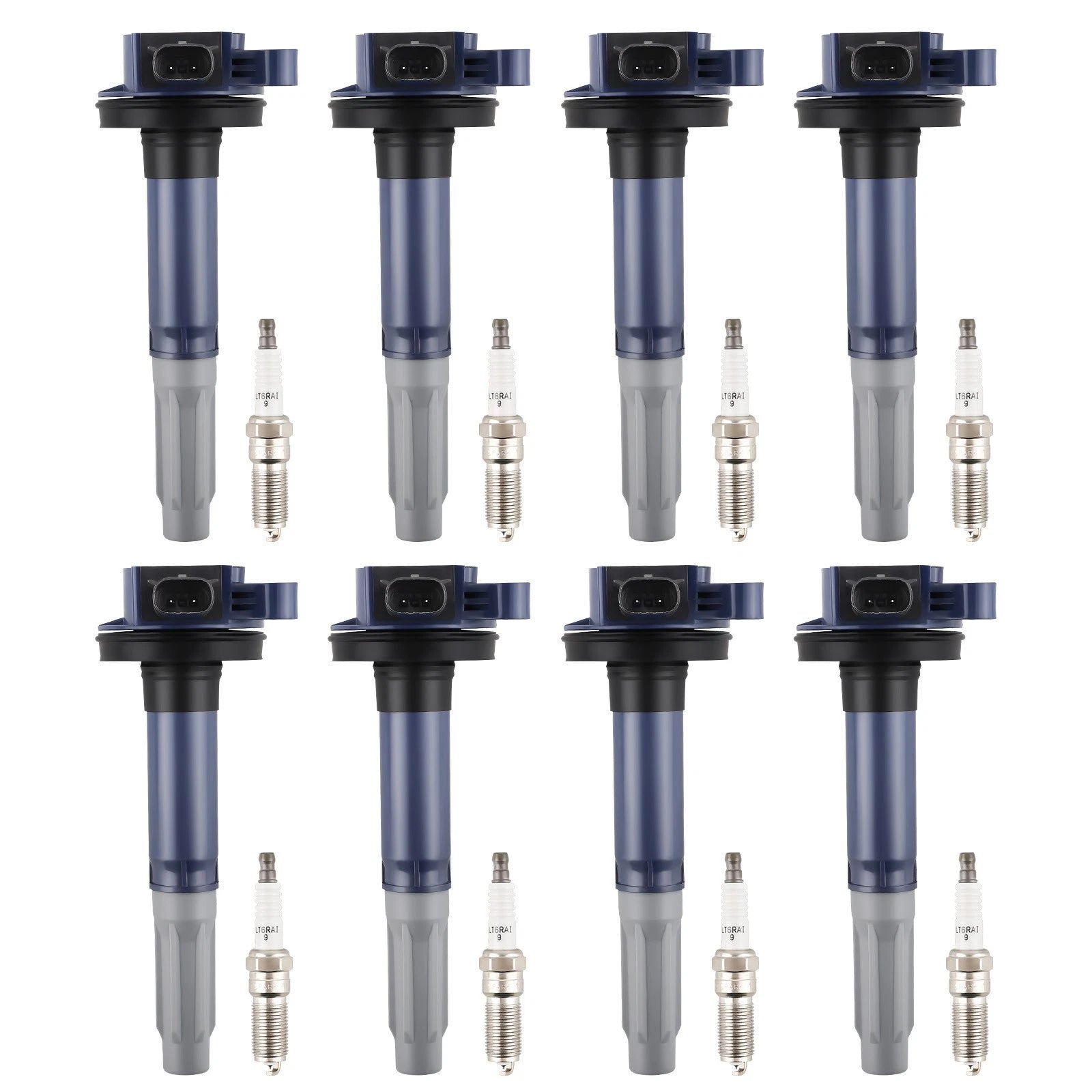 Pack of 8 Ignition Coils + Spark Plugs for Ford F-150, Mustang V8 5.0L (2011–2016) UF622