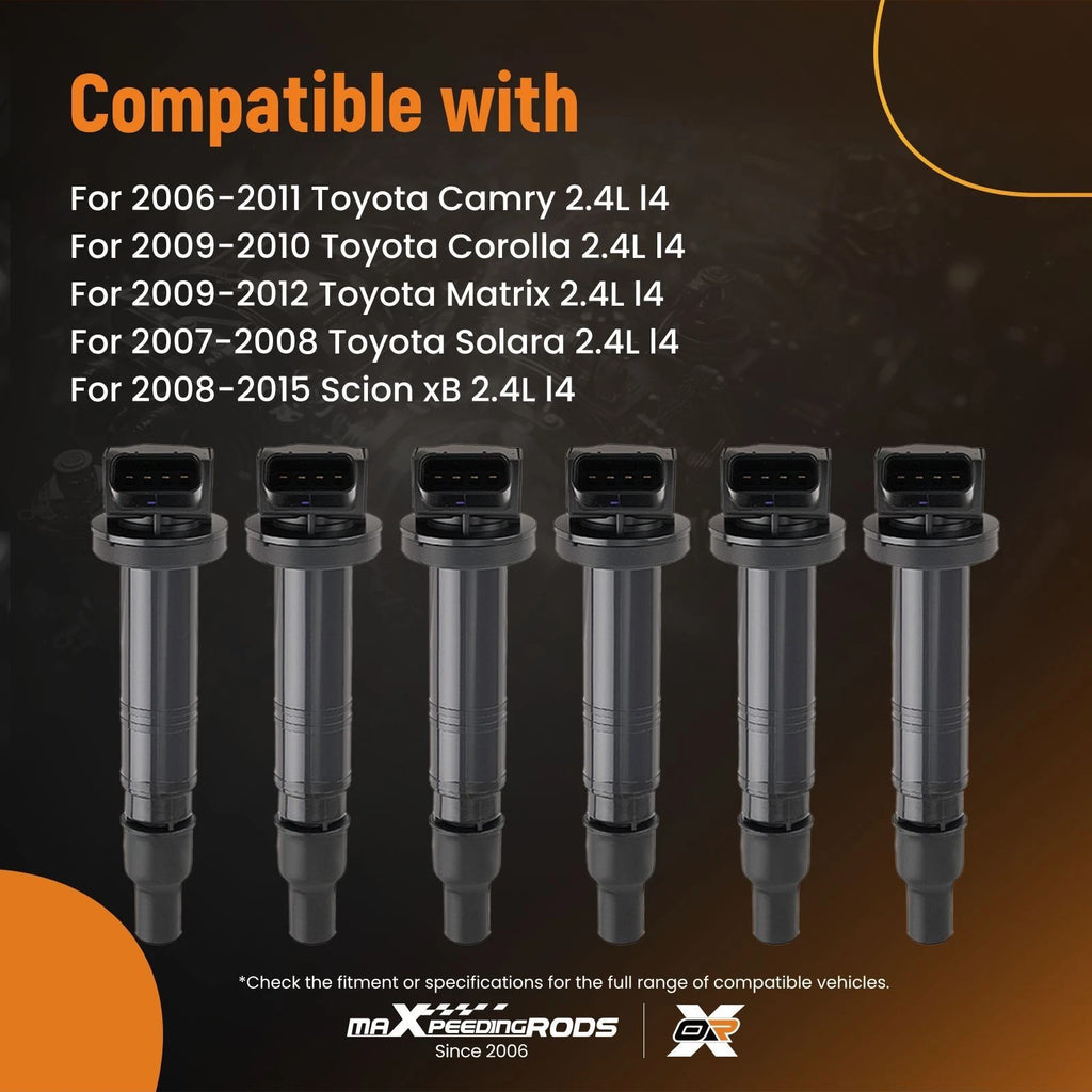 6x Ignition Coil Pack for Toyota 4Runner Tacoma FJ Cruiser (2003–2015)