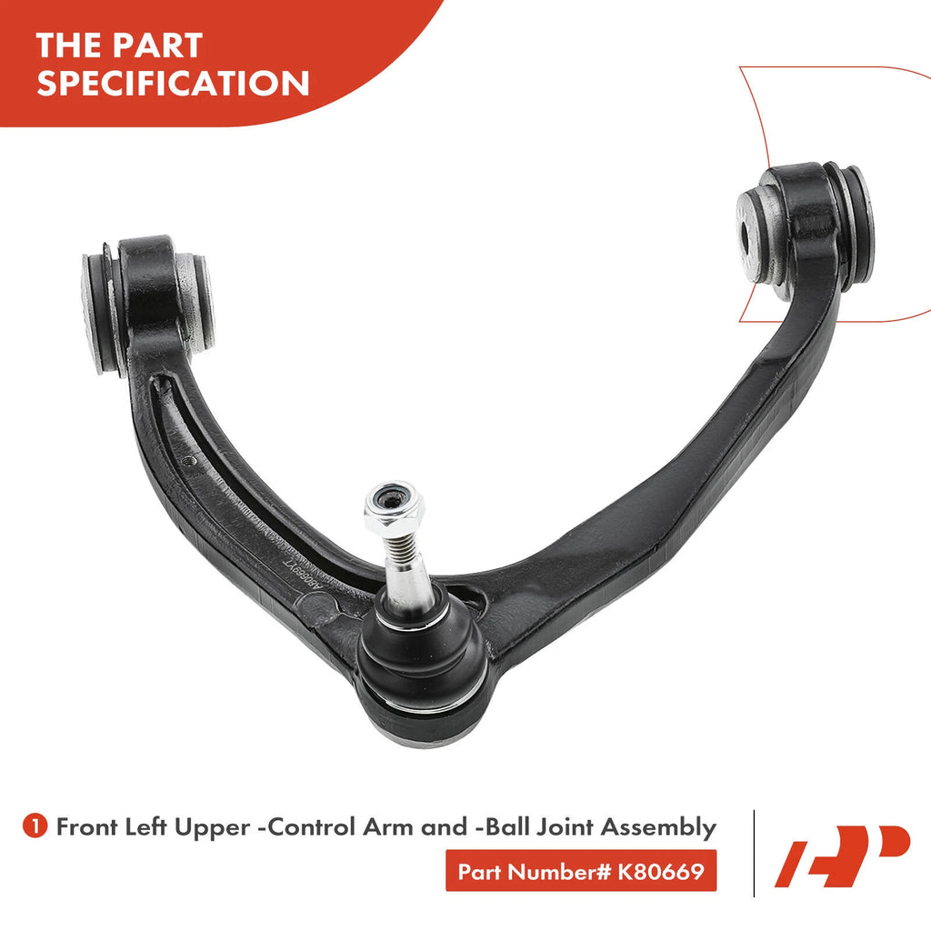 Set of 4 Front Control Arm Tie Rod Ends for Chevy Silverado GMC 1500 (2007–2018)