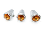 Chrome Metal Amber Crystal Mini Toggle Switch Extension Set for Kenworth (2-Piece)