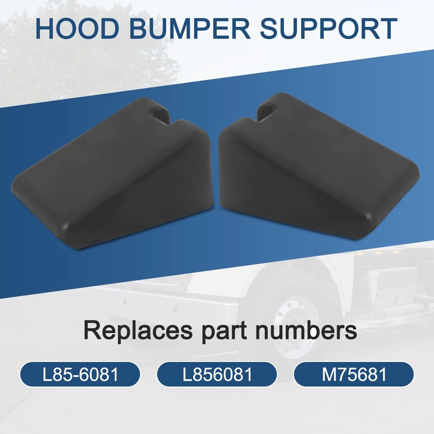 Set of 2 Hood Bumper Supports for Peterbilt 567 579 Kenworth T680 T880