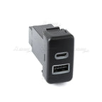 1x Switch Button USB-C PD/USB-A QC3.0 Socket for Toyota Tundra (2005–2007)