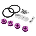 Aluminum Quick Release Fastener Kit for Purple Car Bumper/Fender/Trunk/Hatch