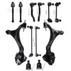 Set of 12 Front Lower Control Arms Tie Rod Ends for Honda Accord (2013–2017)