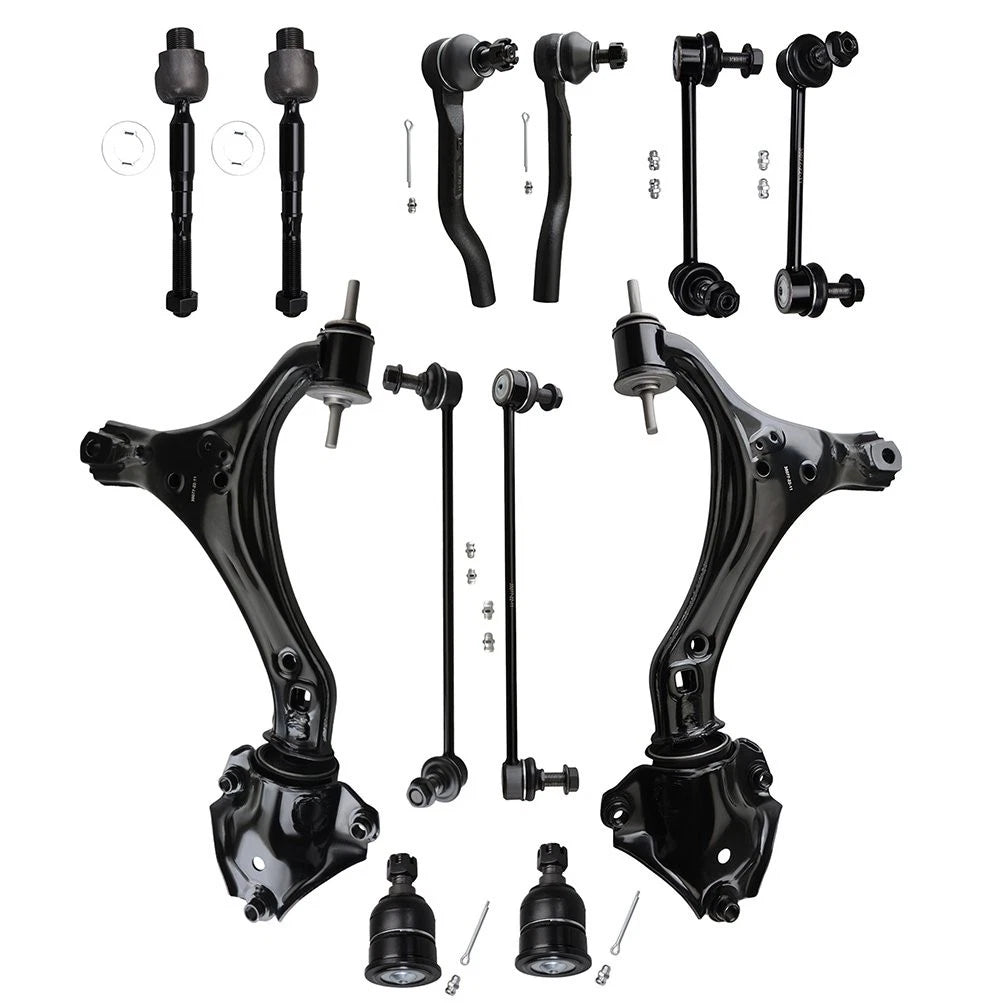 Set of 12 Front Lower Control Arms Tie Rod Ends for Honda Accord (2013–2017)