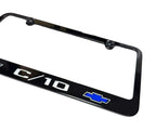 License Plate Frame Front for Chevrolet C10 C10 Blue Bowtie Engraved (2005–2015)