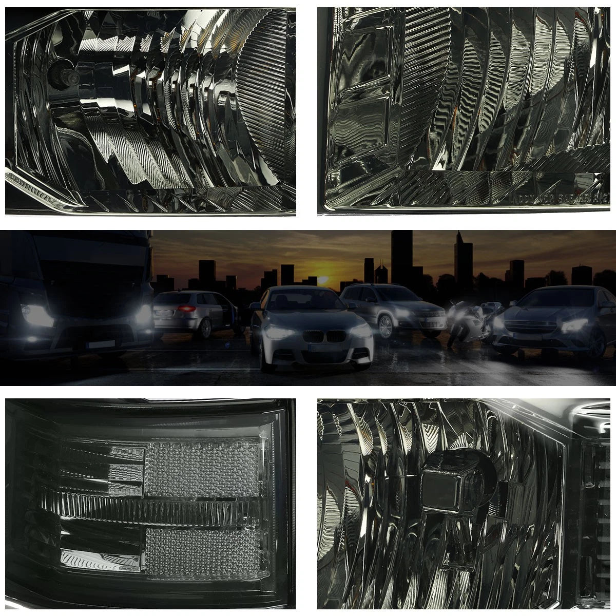 Smoked Lens Clear Corner Headlight for Chevy Silverado (2014–2015)