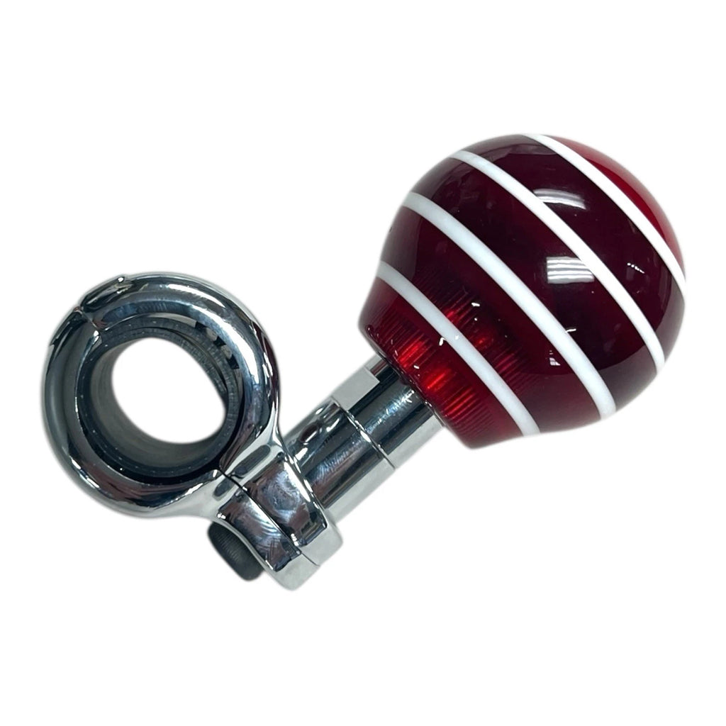 Steering Wheel Spinner Suicide Knob Red White Striped for Universal