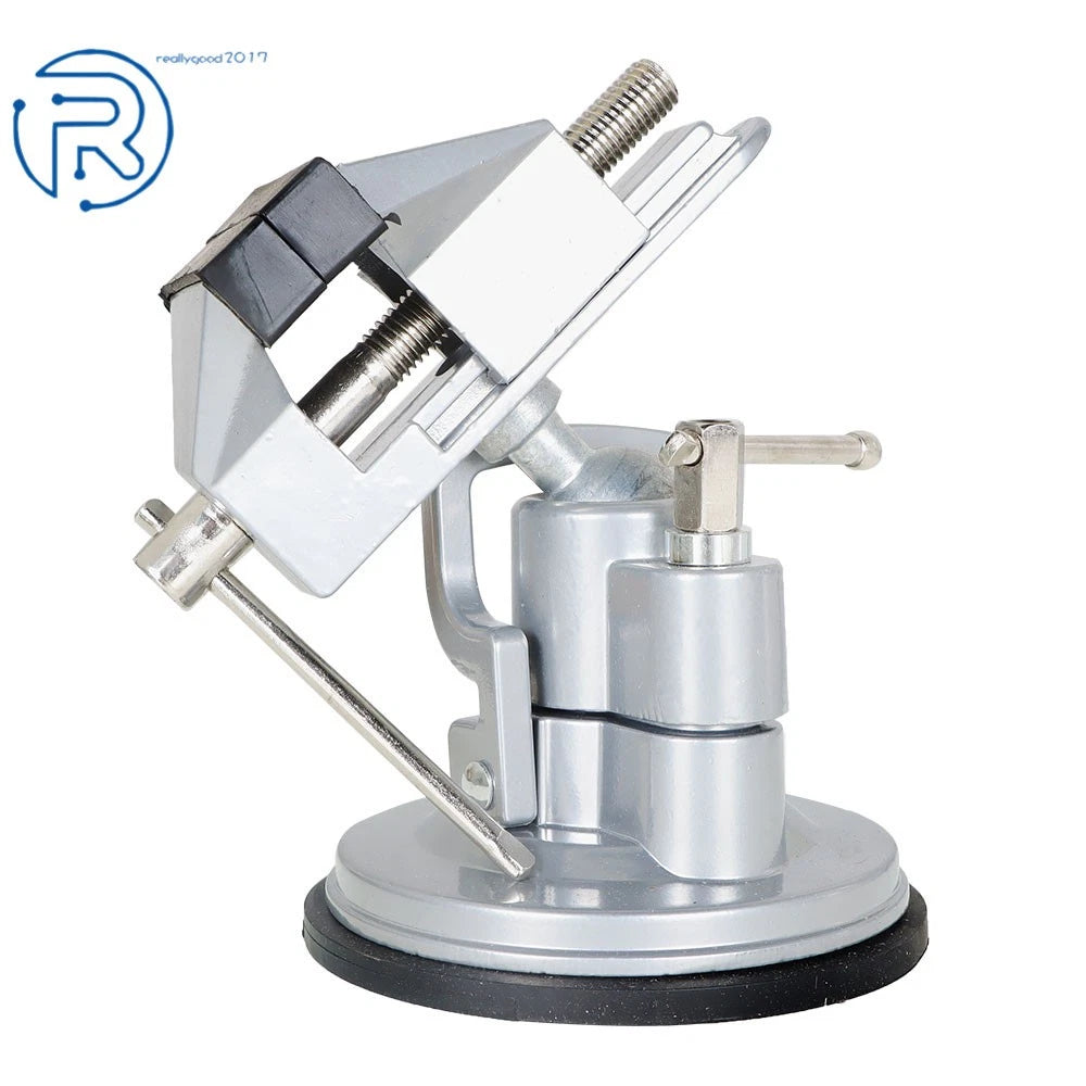 360-Degree Rotating Vacuum Base Vise 3.15" Steel and Die Cast