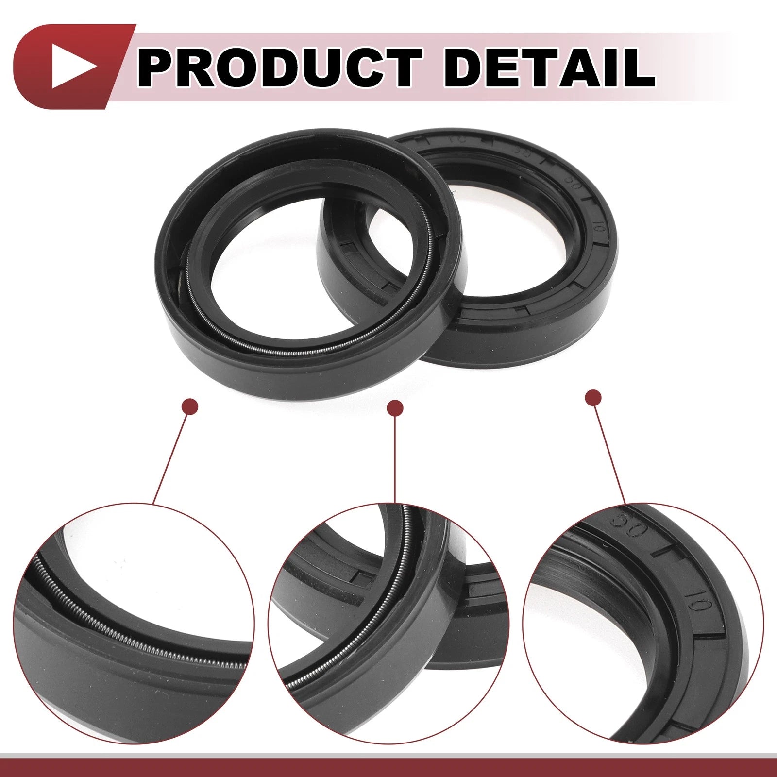 Set of 5 Rotary Shaft Oil Seals for Various Models (35x50x10mm, Nitrile)