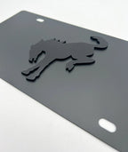License Plate Frame Black Metal w 3D Bucking Ford Bronco Logo (2021–2024)
