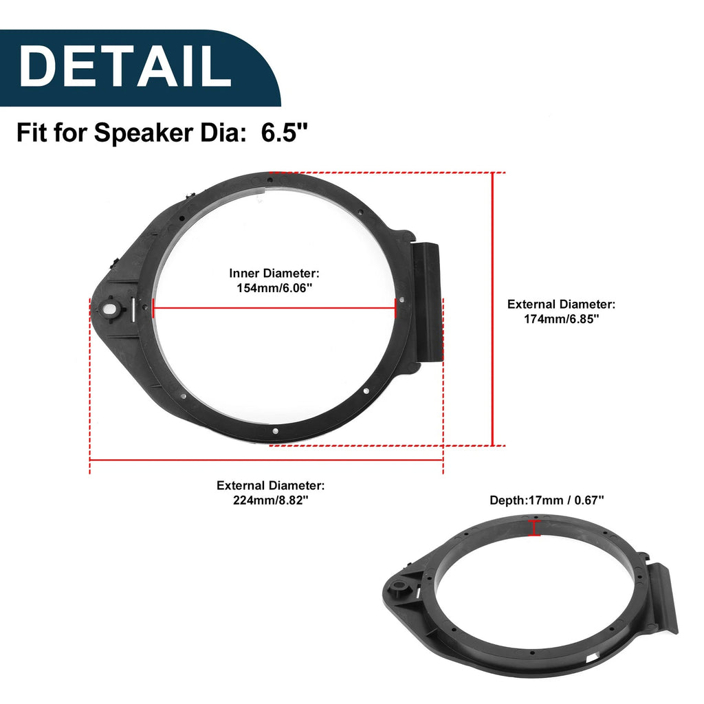 Set of 2 Speaker Spacer Rings for Chevrolet (2006–2013)