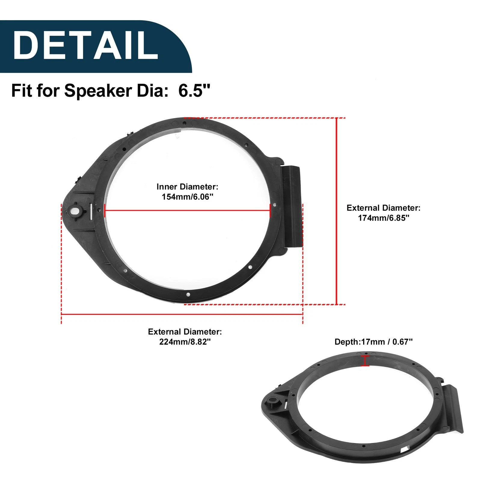 Set of 2 Speaker Spacer Rings for Chevrolet (2006–2013)