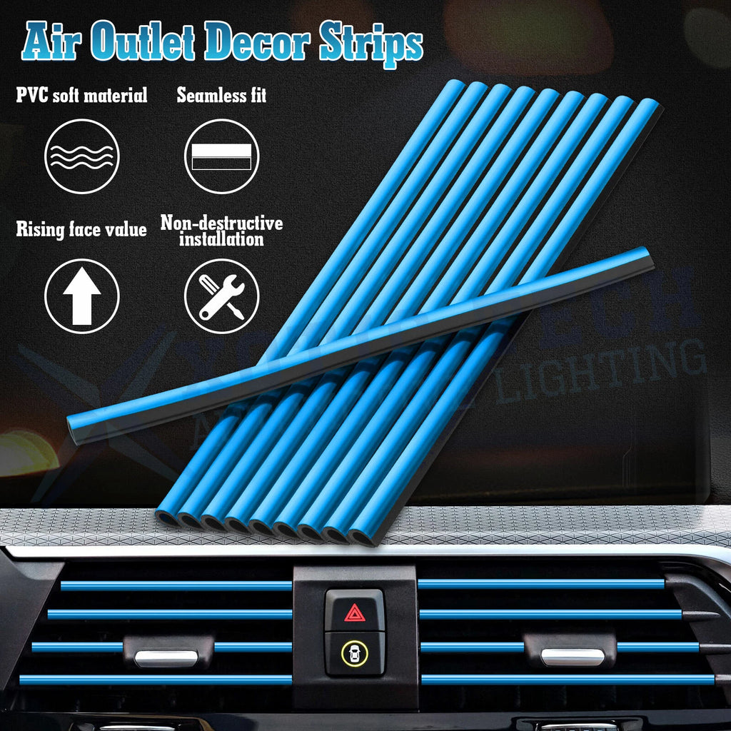 Blue Interior Air Vent Outlet Strip Cover for Universal (Universal)