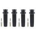 Set of 4 NGK Iridium IX Spark Plugs & Denso Coil Boots for Edge Escape Focus MKS (2007–2019)