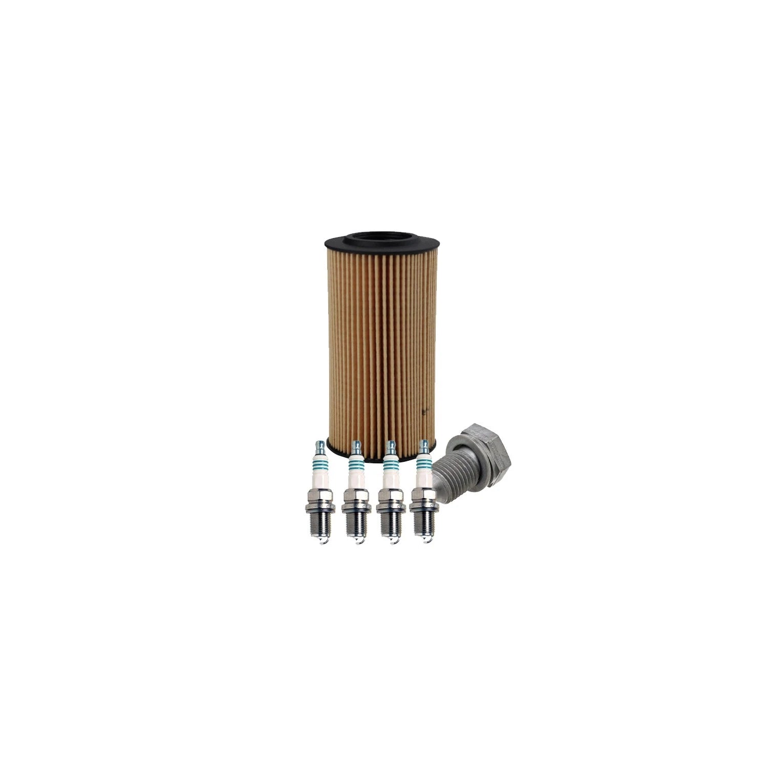 Wix Engine Oil Filter & Denso Iridium Spark Plugs Kit for Audi A4 Quattro