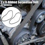 2 x V-Ribbed Serpentine Drive Belts for Lexus LX450 (1996-1997)