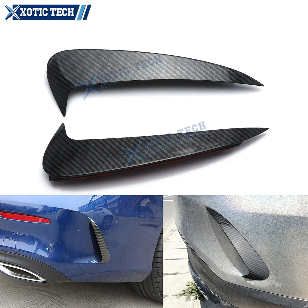 Carbon Fiber ABS Rear Bumper Side Vent Insert Canard for Benz C-Class (2017–2021)