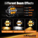 Pair LED Driving Light Pods for Off Road Vehicles (IP68, 212W)