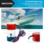 12V Submersible Bilge Water Pump 500GPH for Marine Boat