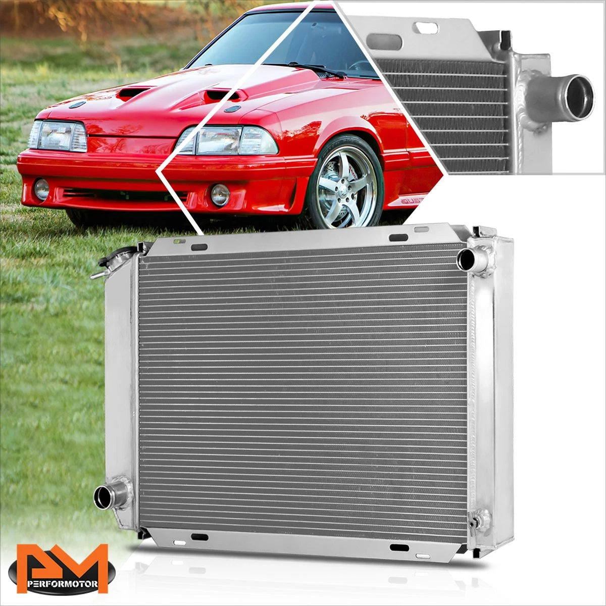 3-Row Full Aluminum Racing Radiator for Ford Mustang/Lincoln Mark VII (1979–1993)