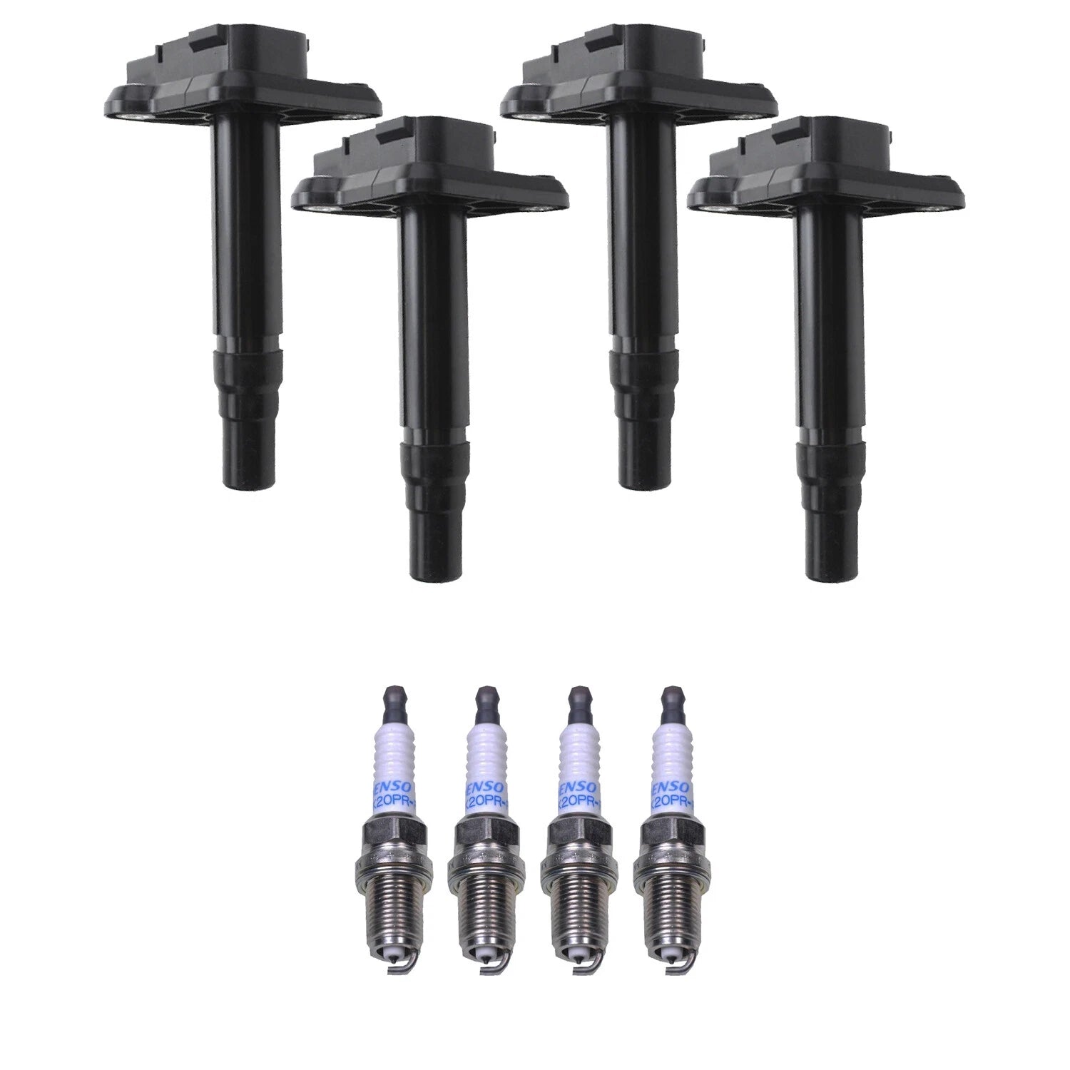 Set of 4 Ignition Coils & Denso Iridium Spark Plugs for A4 Quattro Jetta (1996–2006)