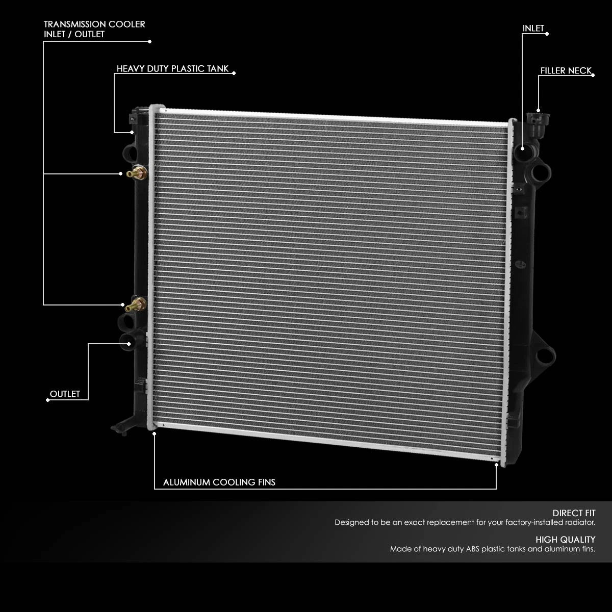 Aluminum Radiator for Toyota 4Runner/FJ Cruiser 4.0L (2003–2014) DPI 2580