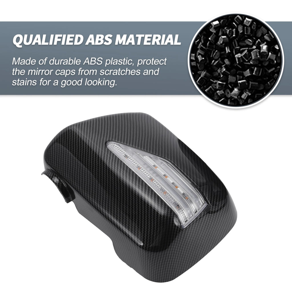 Pair Rearview Mirror Cover Overlay with LED Black Carbon Fiber for Lexus RX300 (1999–2003)