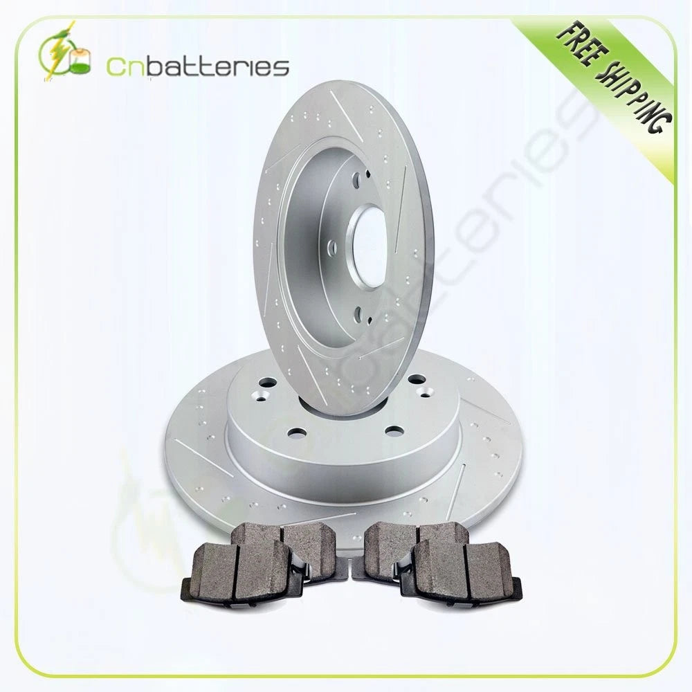 Set of 2 Rear Brake Rotors and Ceramic Pads for Honda Civic Acura ILX (1997–2015)