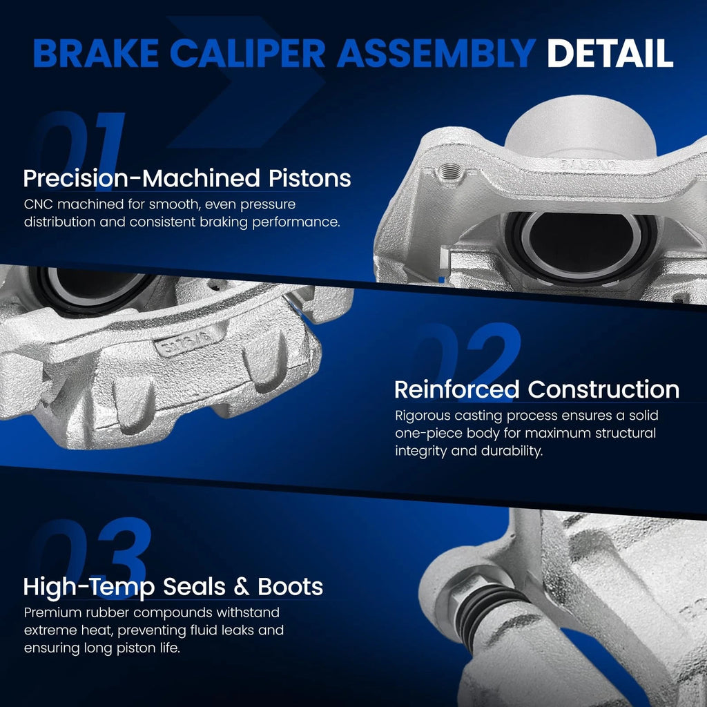 Pair Front Brake Calipers w/ Bracket for Hyundai Sonata (2012–2015) 2.0L 2.4L