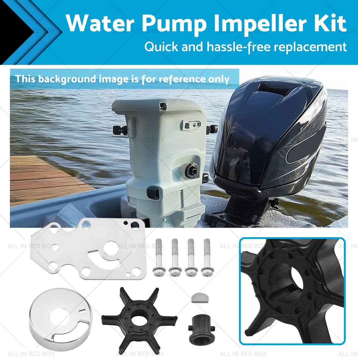 Water Pump Impeller Kit for Yamaha 9.9 15 HP (2-Stroke) (63V-W0078-01)