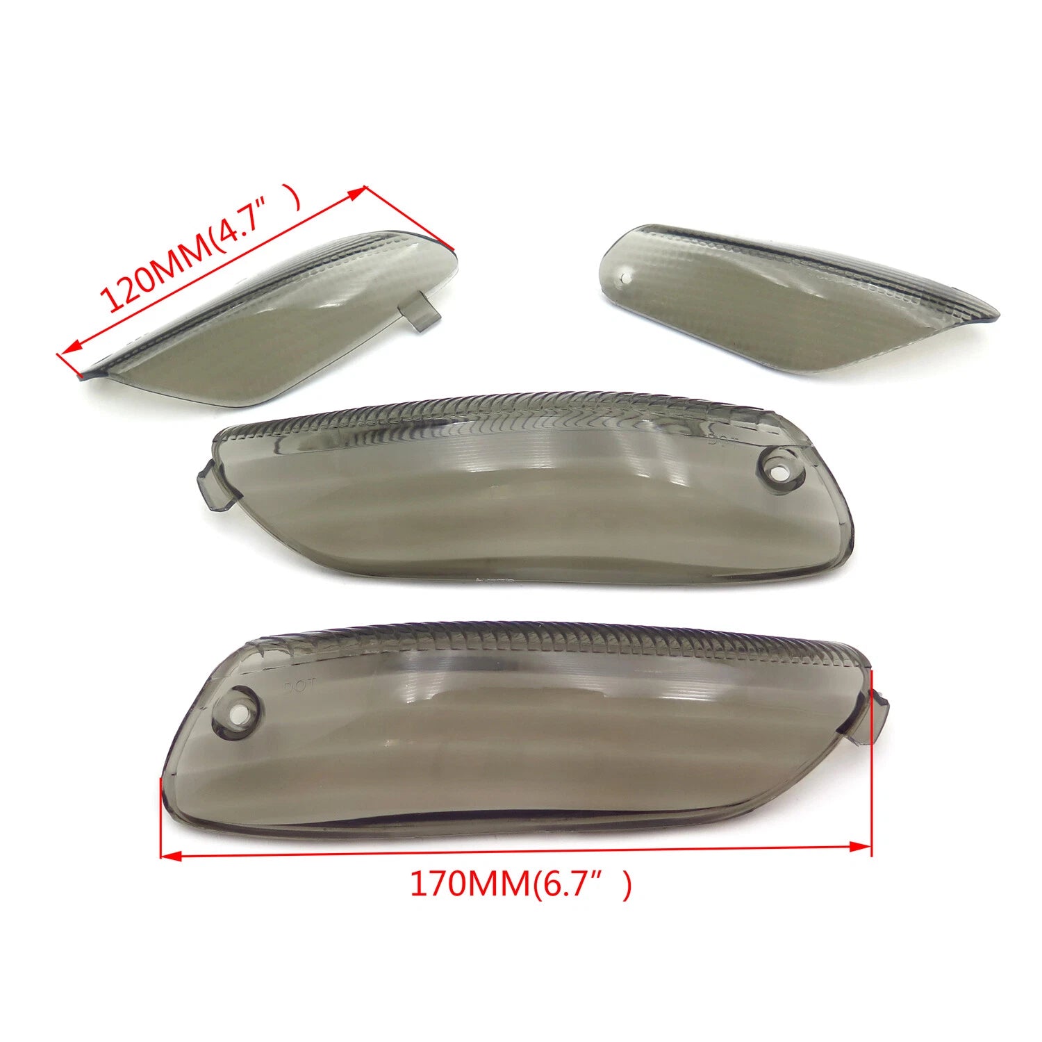 4X Smoked LED Tail Light Lenses for Aprilia RSVR Factory RSV1000 (2004–200)