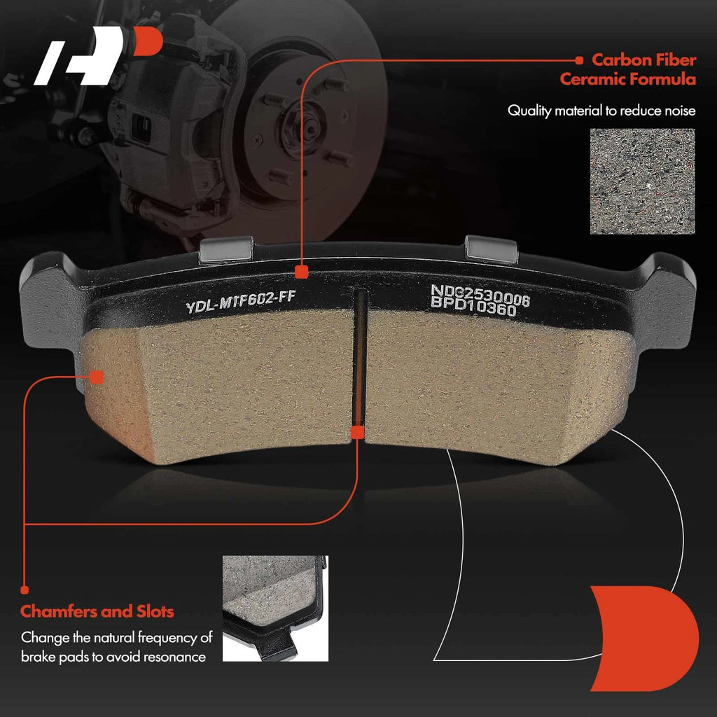 Set of 4 Rear Ceramic Brake Pads for Suzuki Forenza (2004–2006)
