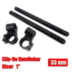 CNC 7/8" Clip-On Handlebars for Universal Cafe Racer (33mm Fork Tube)