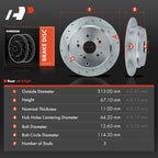 Rear Drilled Brake Rotors for Honda Odyssey (2002–2004)