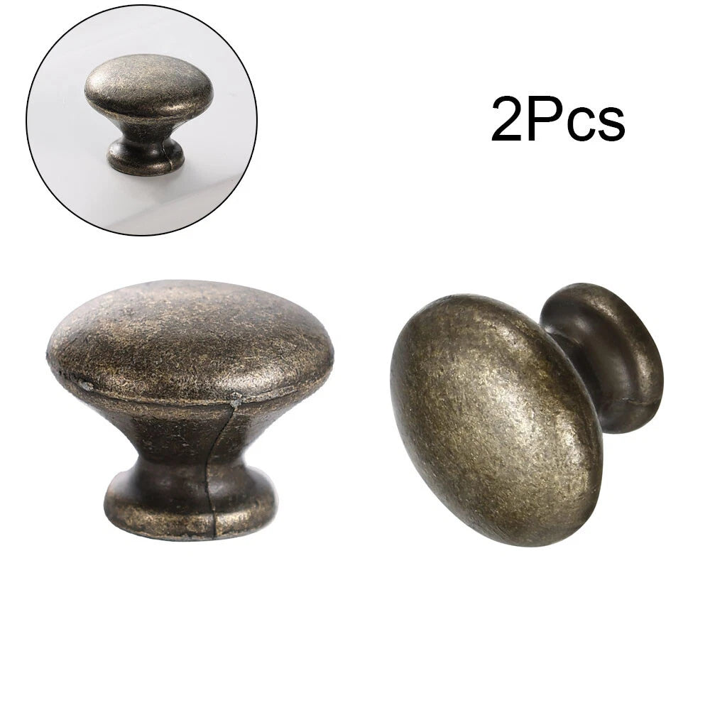 2X Vintage Drawer Knob Cabinet Pulls Round Handles for Door Closet