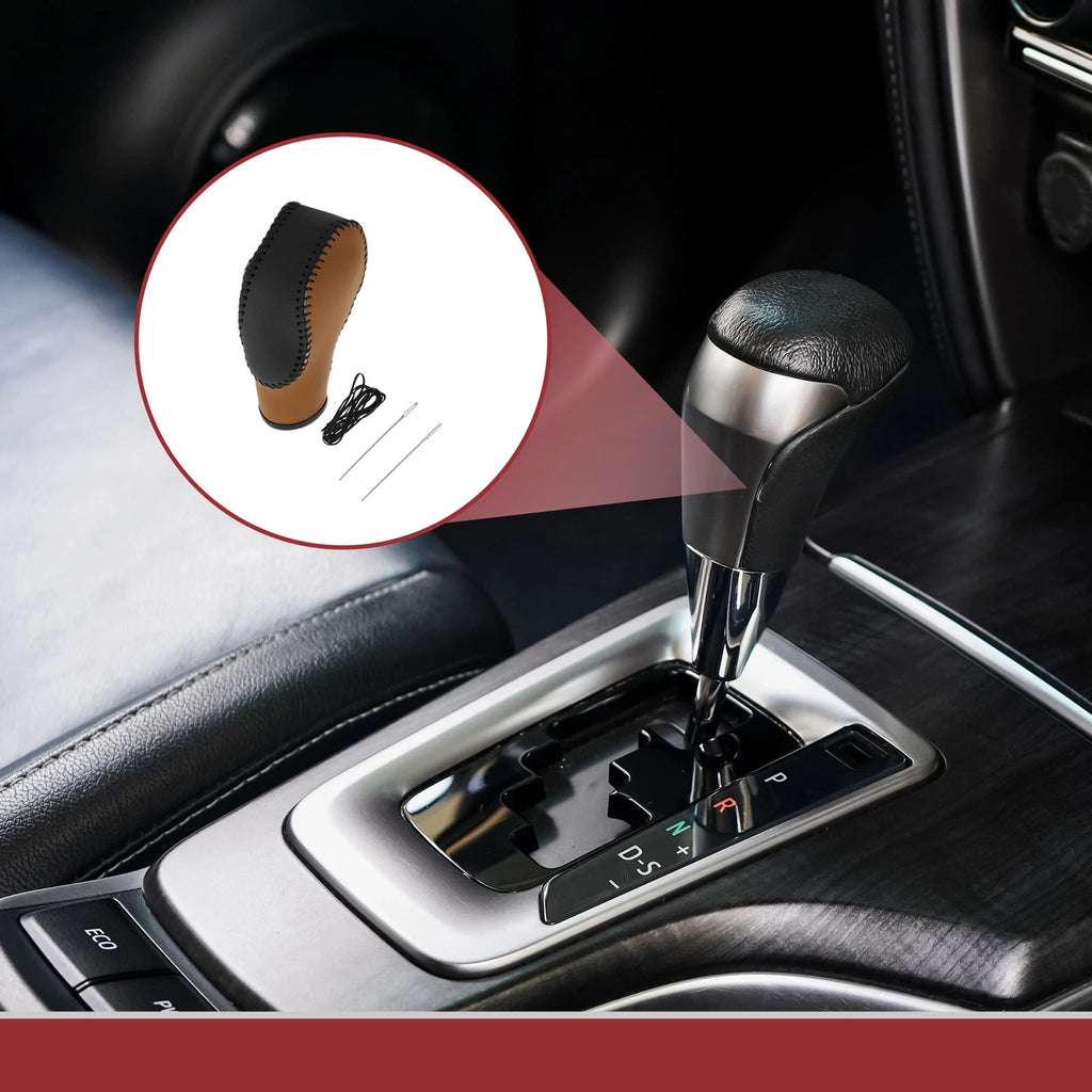 Gear Shift Knob Cover for Ford Fusion (2013–2016) Brown Black