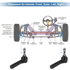 2pcs Front Outer Tie Rod End Links for Buick LaCrosse Regal Verano (No. ES800949)
