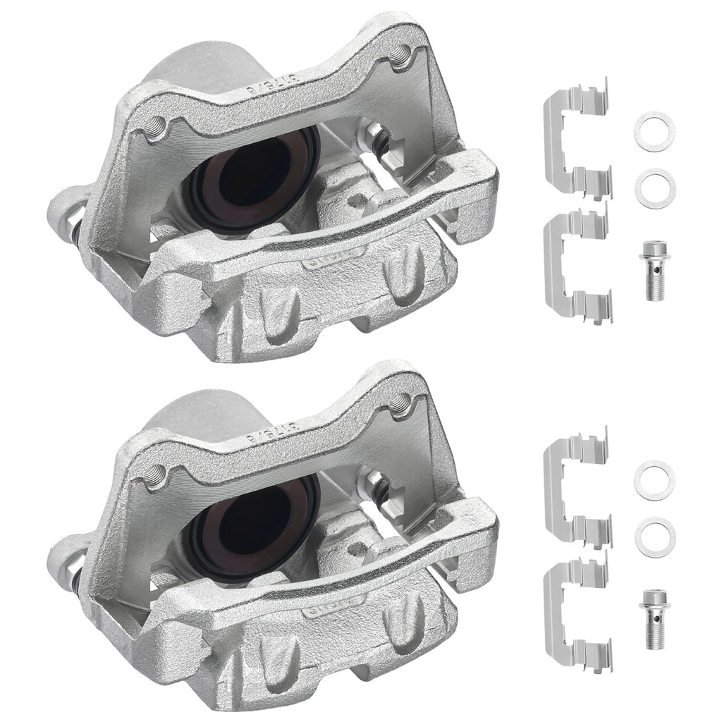 Pair Front Brake Calipers for Hyundai Sonata (2011–2014) 2.0L, with Bracket
