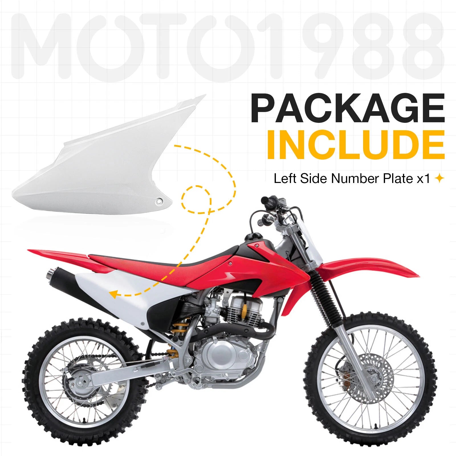 Left Side Number Plate for Honda CRF150F CRF230F (2003-2014)
