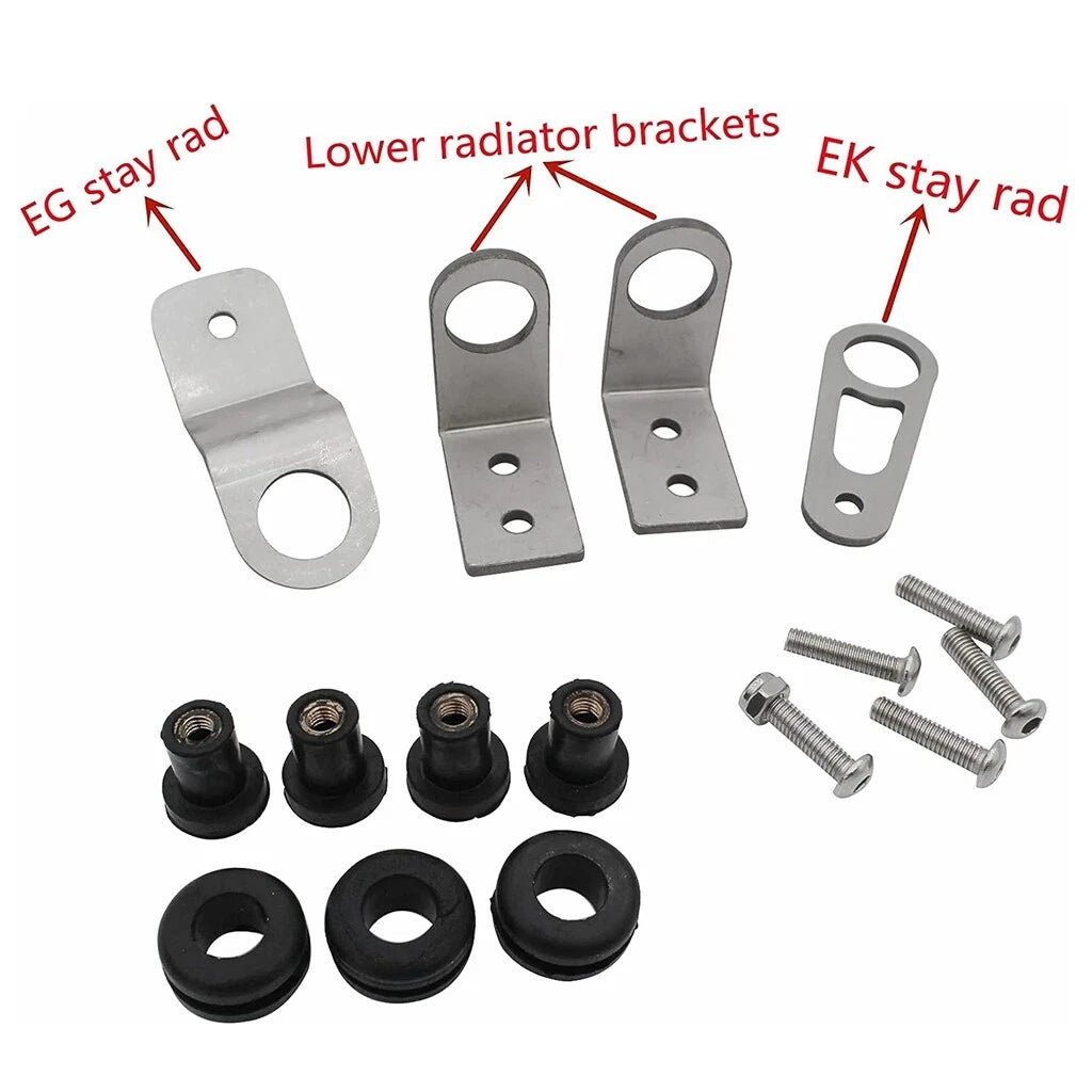 Bolt-On Radiator Bracket Kit for Honda Civic EG EK (1992–2000) K20 K24 K-Swap