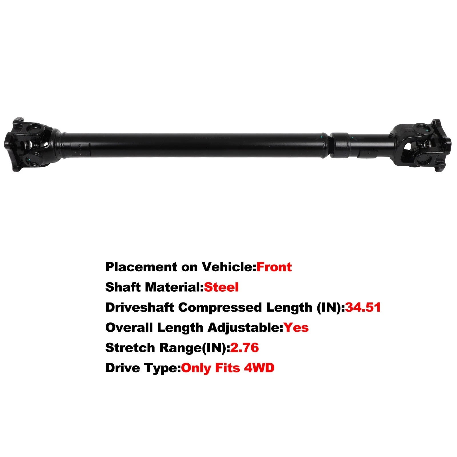 Front Drive Shaft for Ford Expedition (2003–2006) 5L3Z4A376A 2L1Z4A376AA