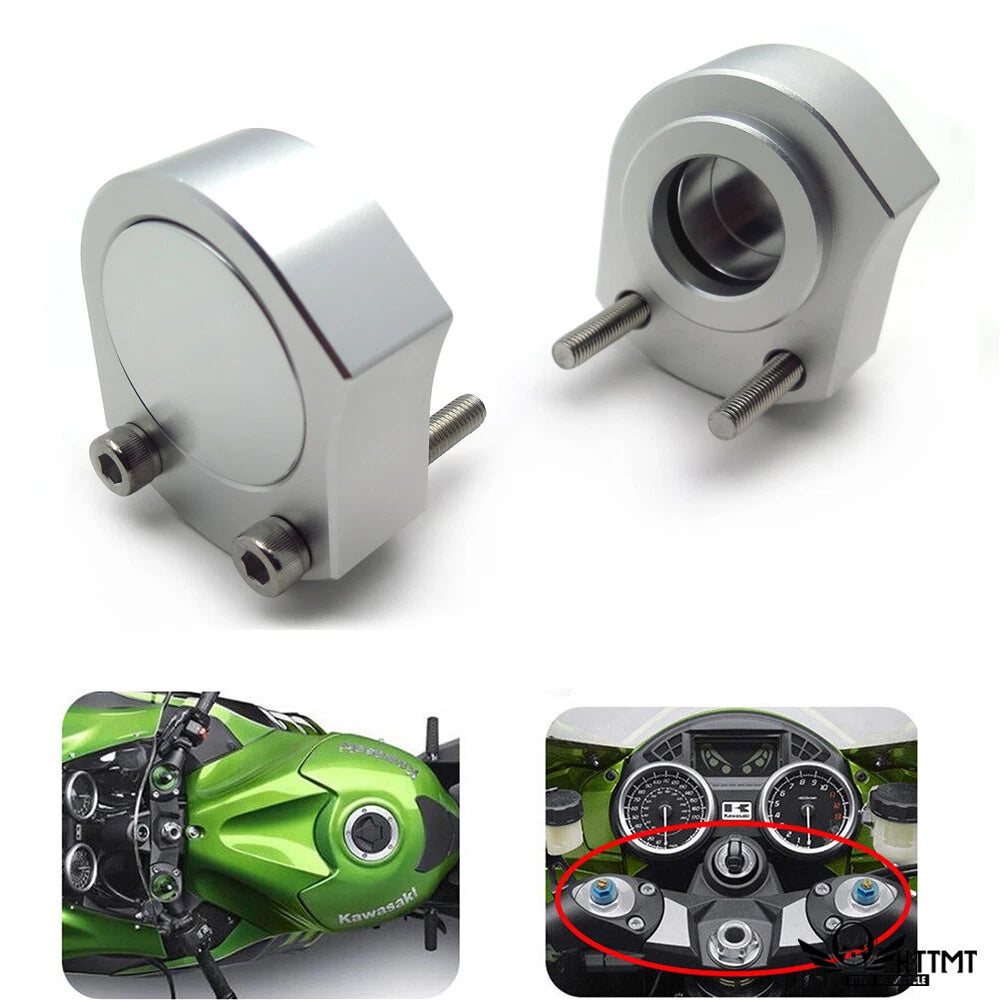 CNC Handlebar Mount Clamps for Kawasaki ZX-14R/ZZR1400 (2006–2018)