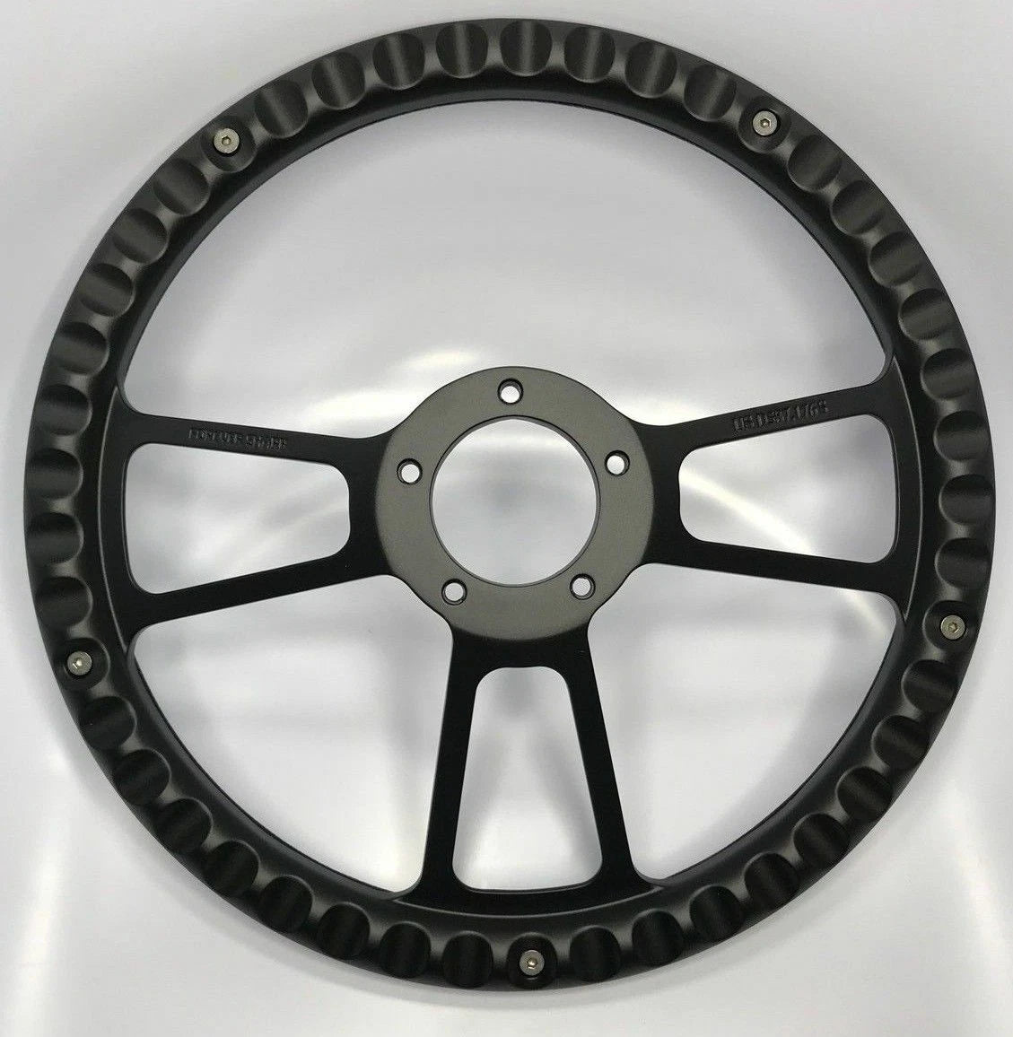 Billet Steering Wheel 14 Inch Black Wrap for Universal Fit Vehicles (—)