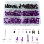 177PCS Fairing Bolts Kit for Motorcycle Sportbike (Universal) - Purple