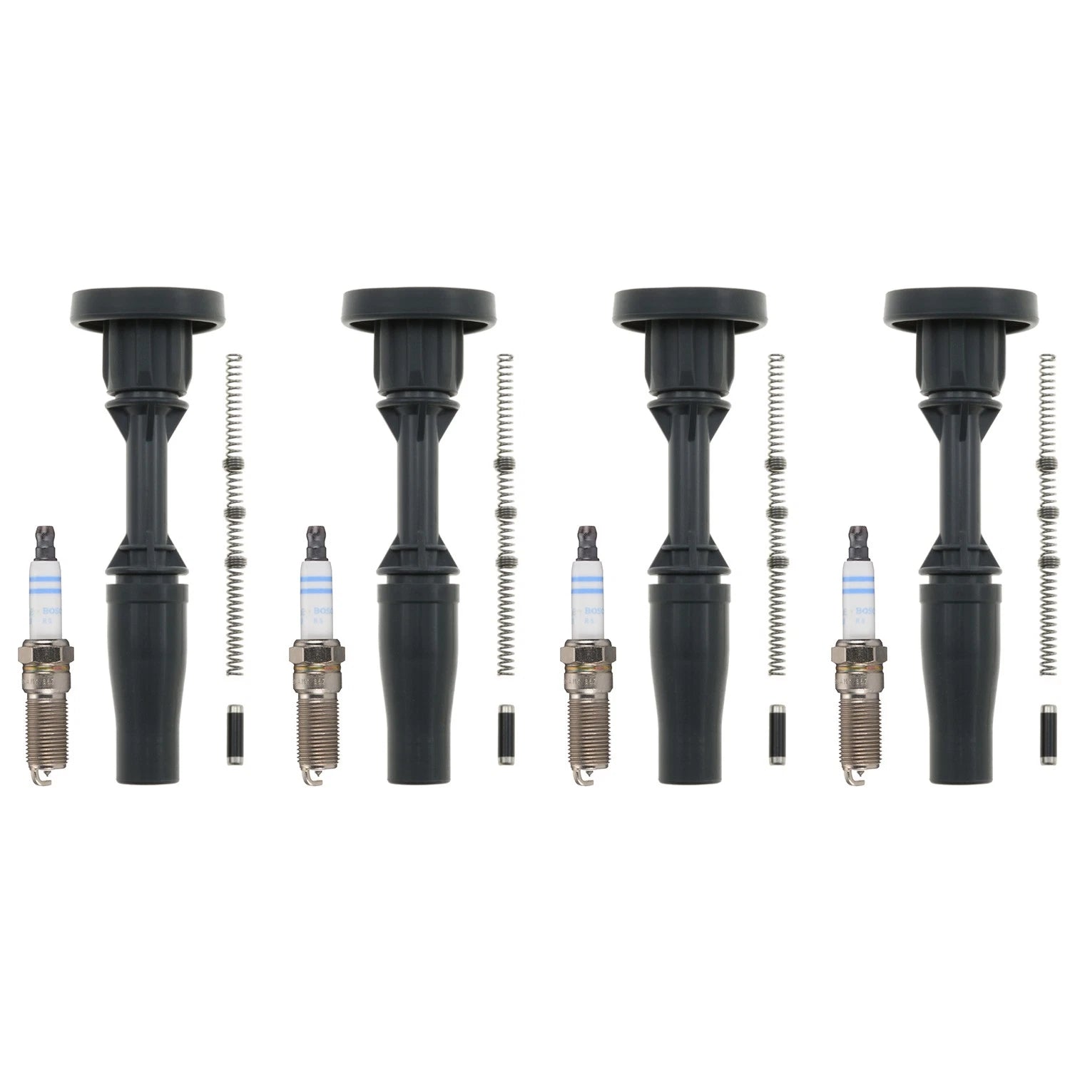 Set of 4 Bosch Double Iridium Spark Plugs & NGK Coil Boots for ATS Canyon Impala