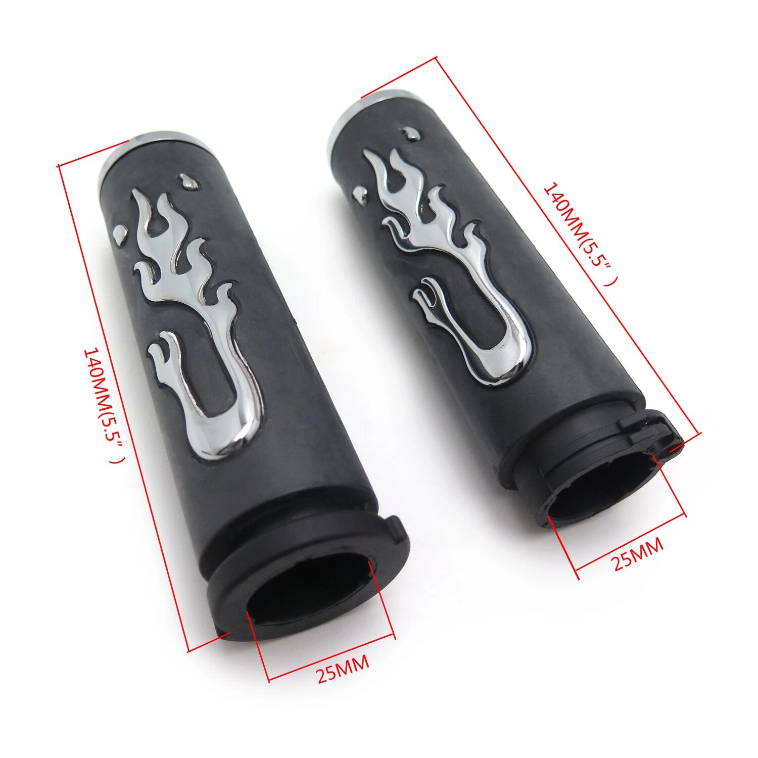 Flame Angry Fire Handlebar Grips for Harley Suzuki 1" 25mm