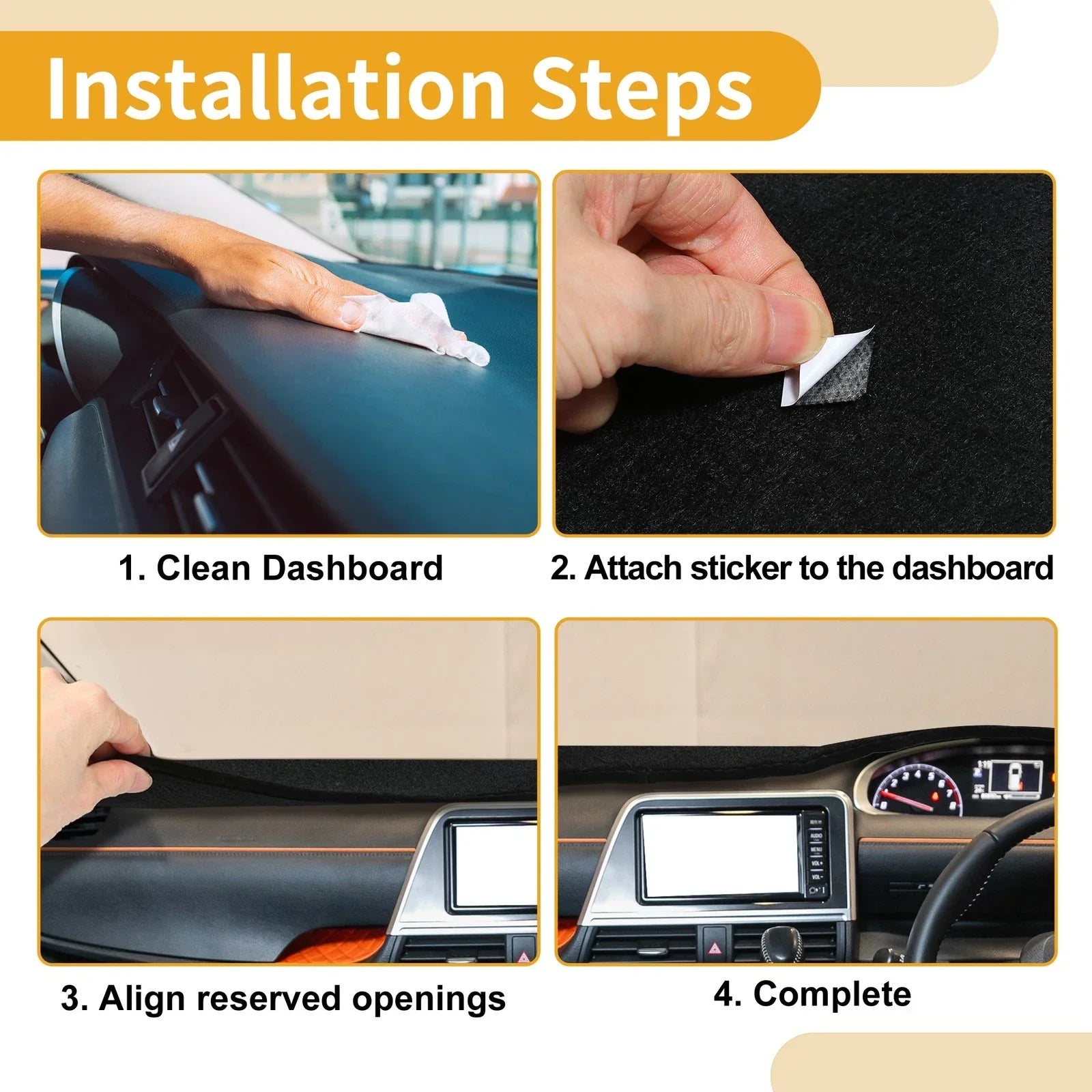 Dashboard Cover Mat for Mercedes-Benz Vito (2015-2020) - Brown Carpet