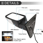 Tow Mirrors for Dodge Ram 1500 2009-2018 with Turn Signal Lights - 1 Pair